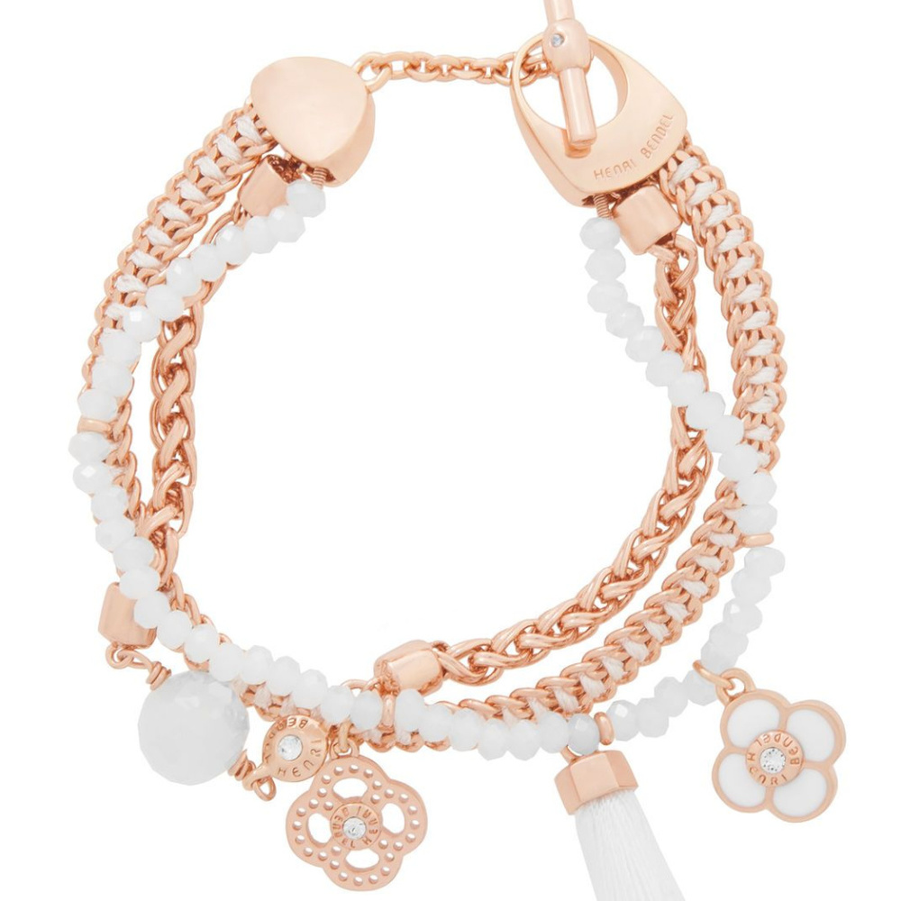 Henri Bendel East Hampton Rose Gold Charm Bracelet - Picture 1 of 3